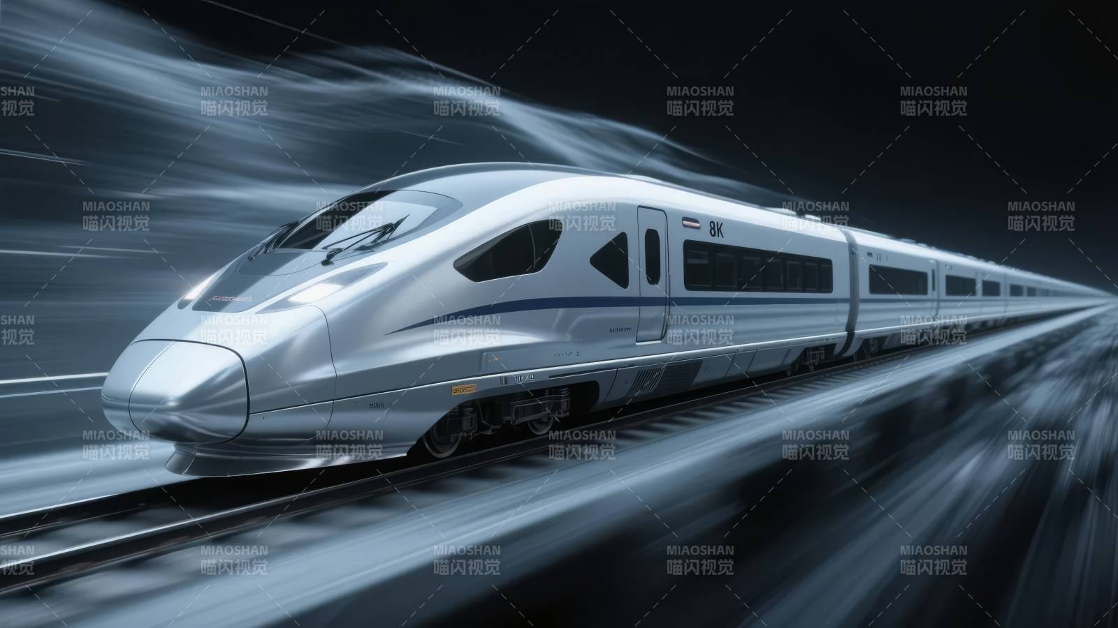 高速列车疾驰而过图片