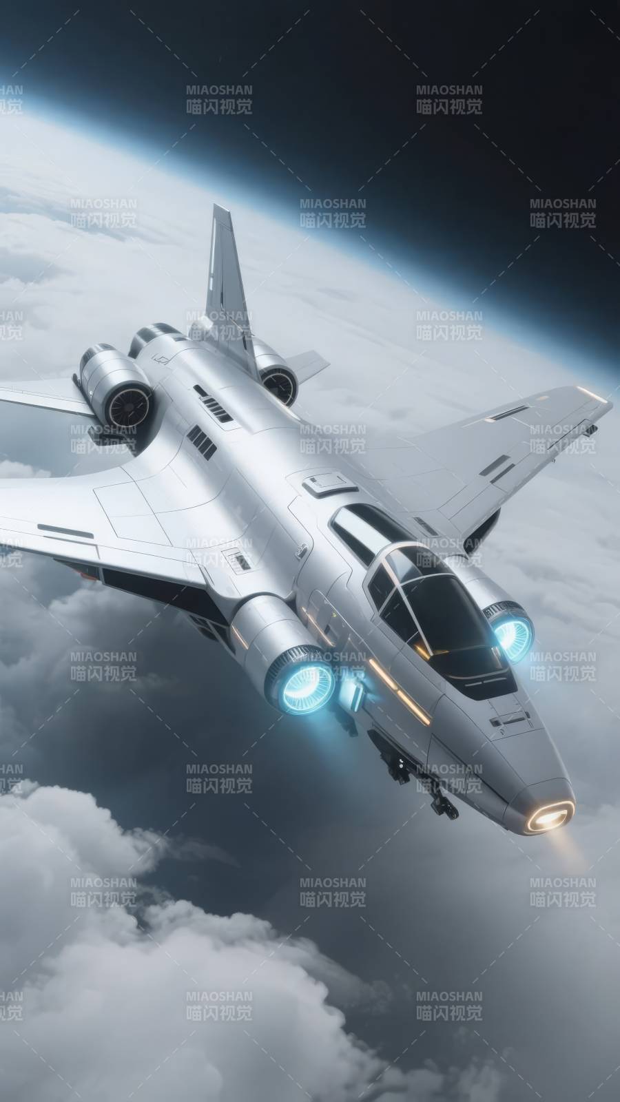 未来战机翱翔天际图片