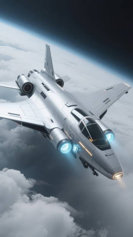 未来战机翱翔天际图片