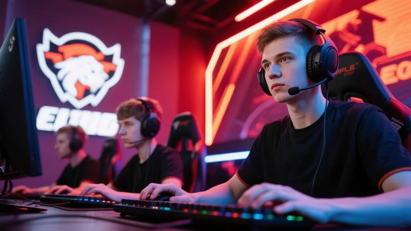 电竞选手专注比赛图片