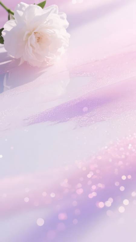 白玫瑰与梦幻光斑图片