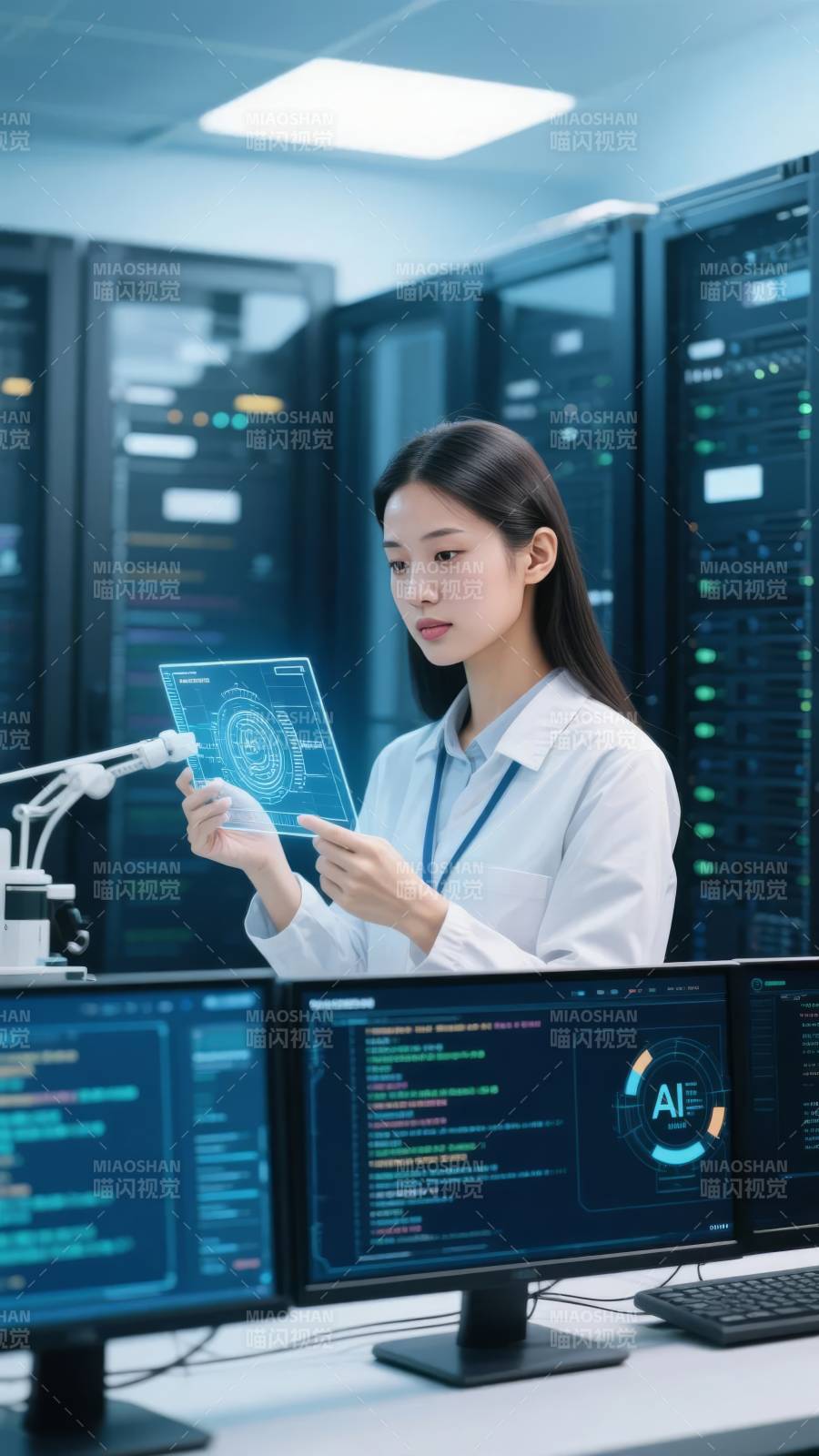 AI实验室科研人员图片