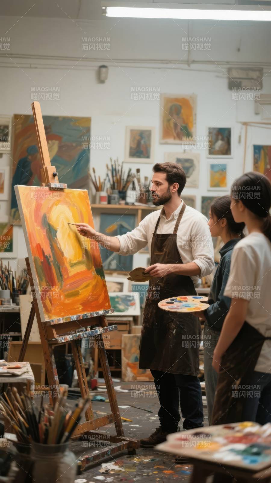 画室里的创作时光图片