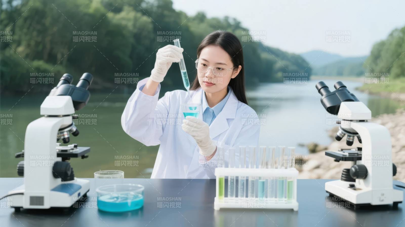 实验室中的科研人员图片