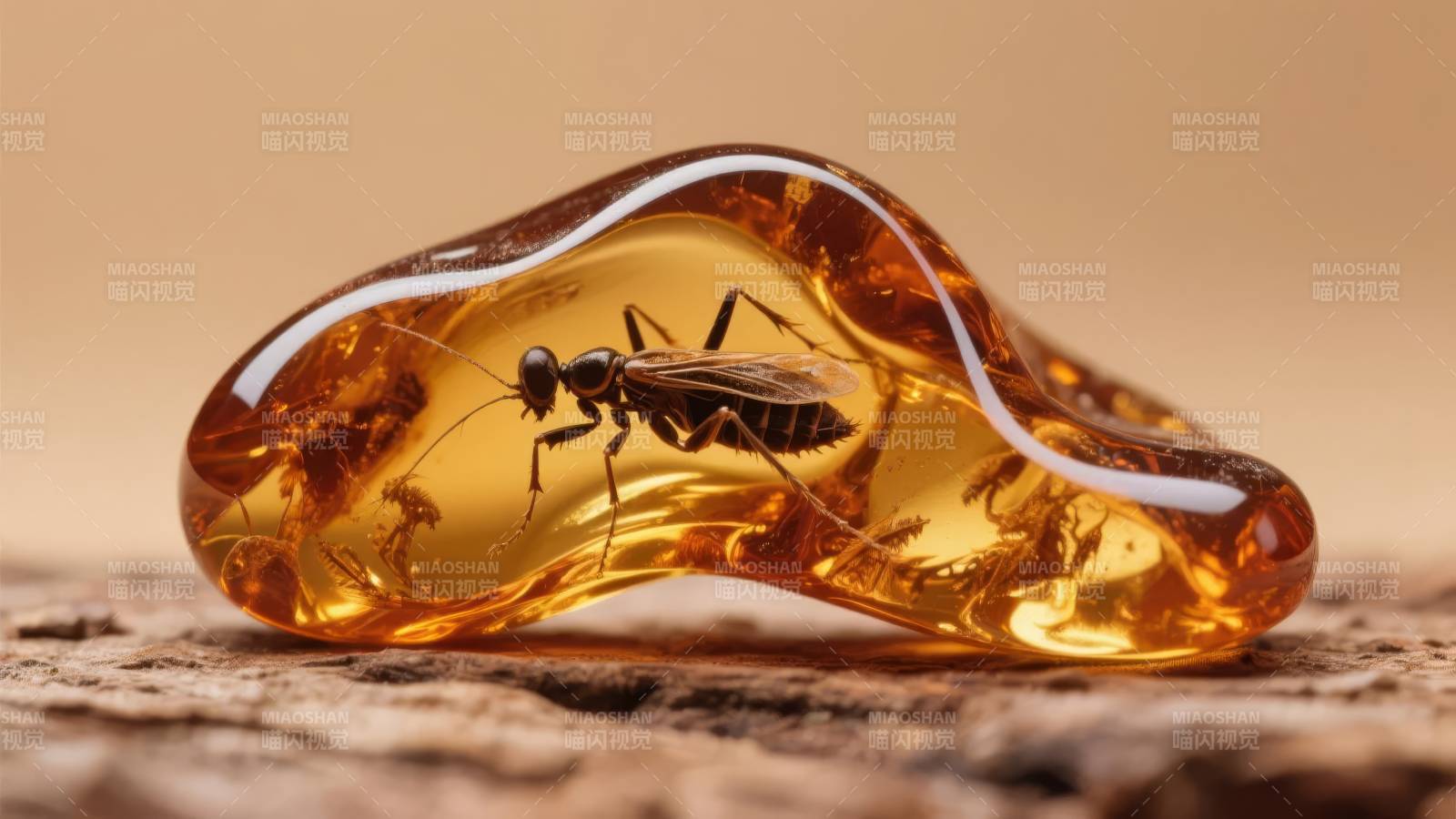 琥珀中的昆虫图片