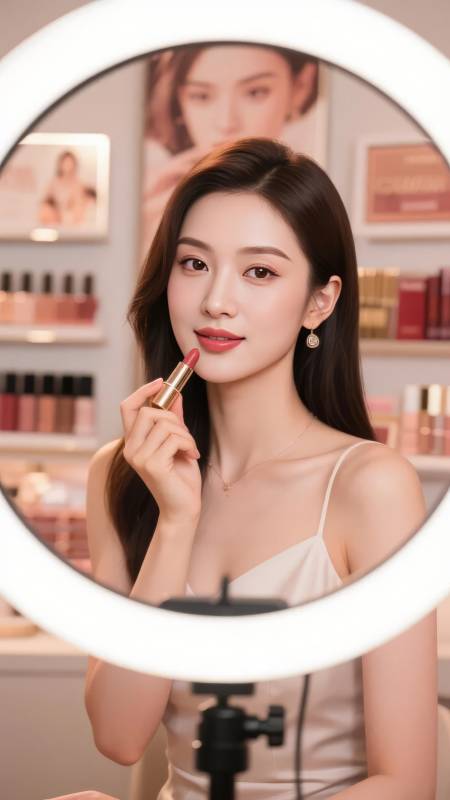 美妆镜前试色图片