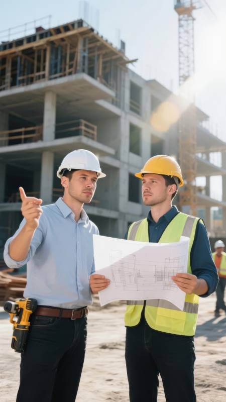 工地现场讨论施工图片