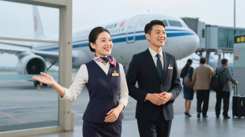 空乘微笑迎宾图片