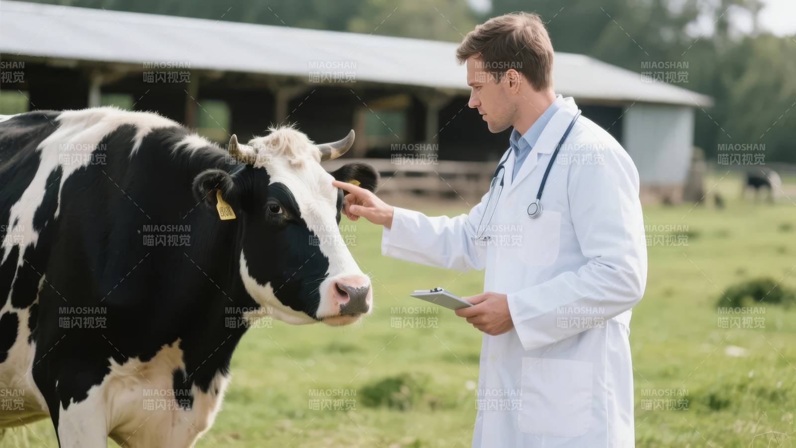 兽医检查奶牛图片