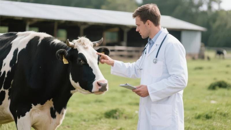 兽医检查奶牛图片