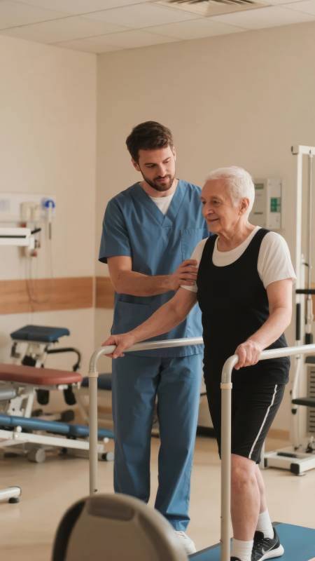 康复训练中的温馨时刻图片