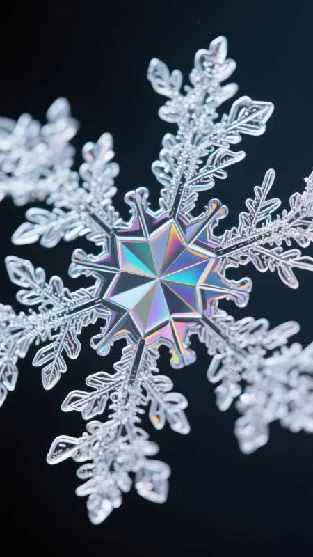 晶莹雪花绽放图片