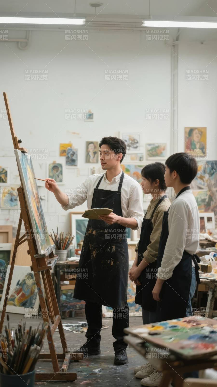 画室里的艺术教学图片