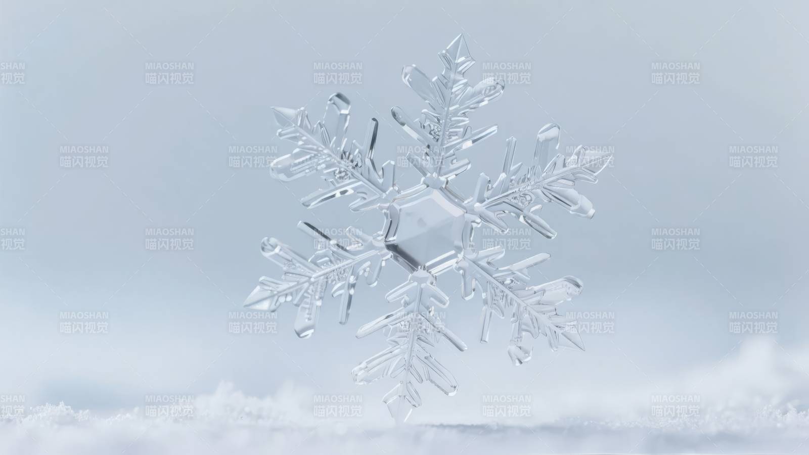 晶莹雪花飘落图片