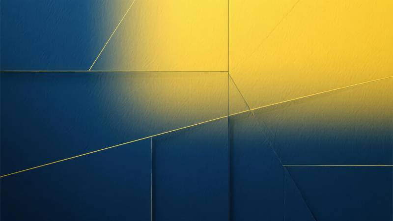 蓝黄几何光影图片