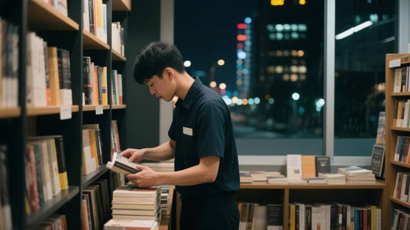 深夜书海寻知图片