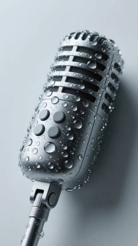 水珠微光麦克风图片