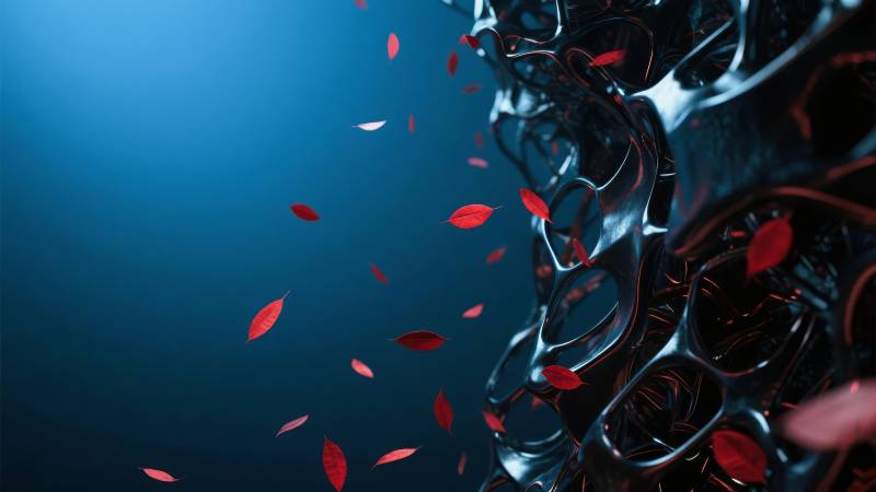 红叶飘落暗影中图片