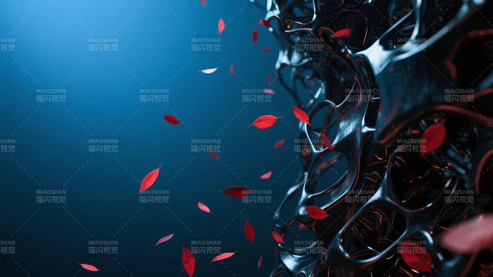 红叶飘落暗影中图片