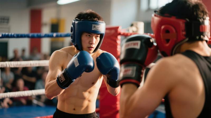 拳击手激烈对战图片