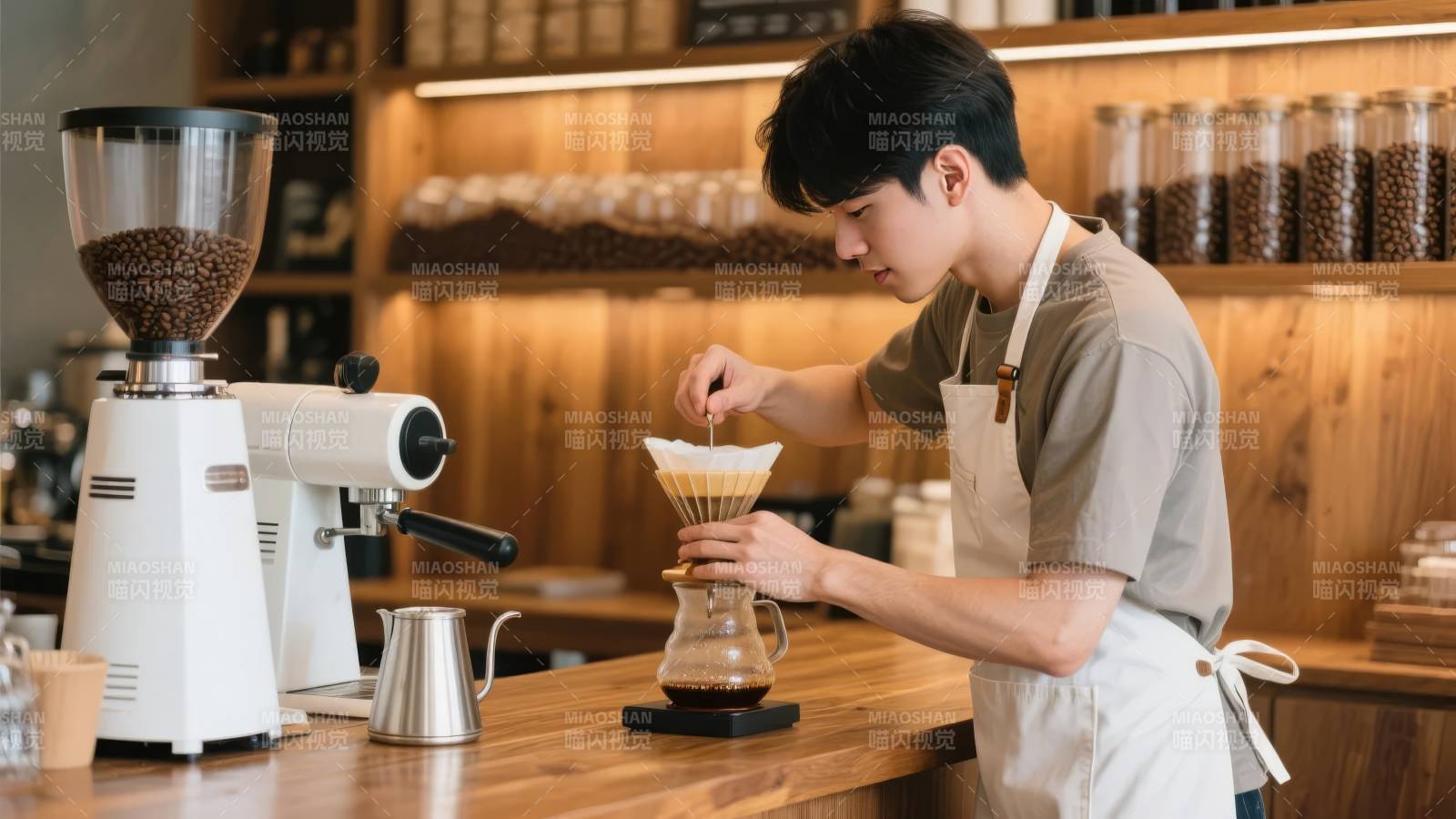 咖啡师手冲咖啡图片