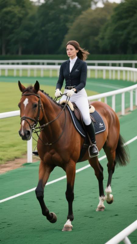 优雅骑手驰骋赛场图片