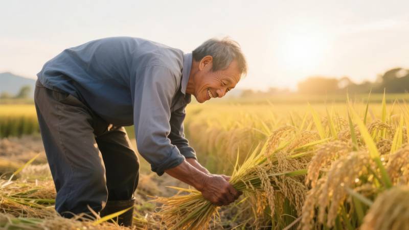 稻田里的丰收时刻图片