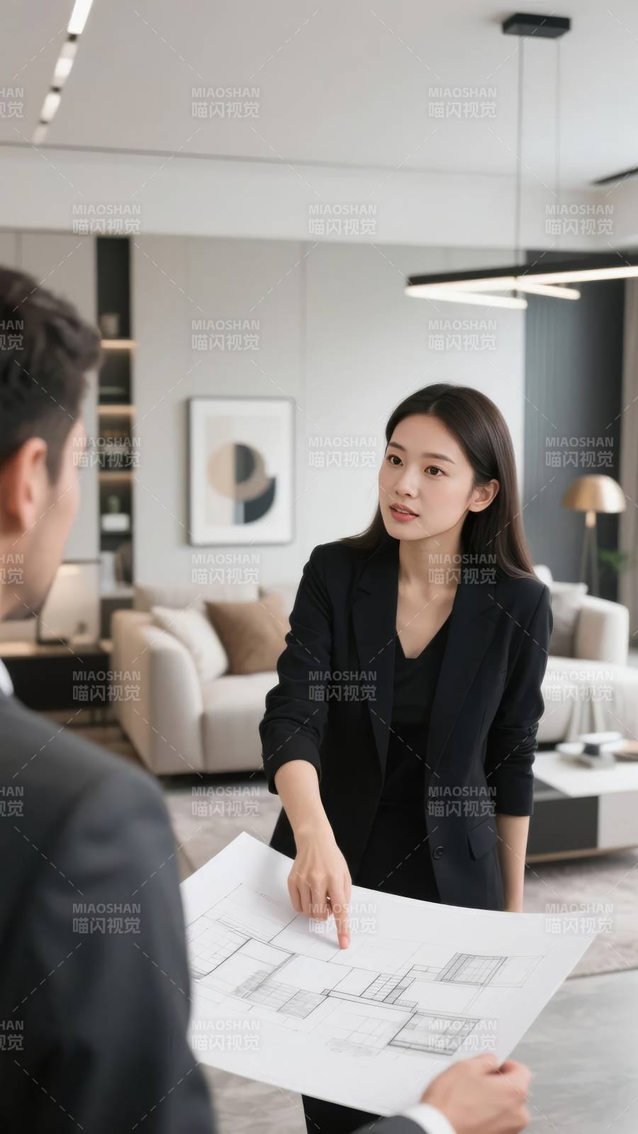 设计师讲解方案图片