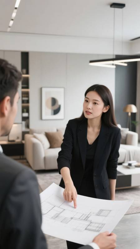 设计师讲解方案图片