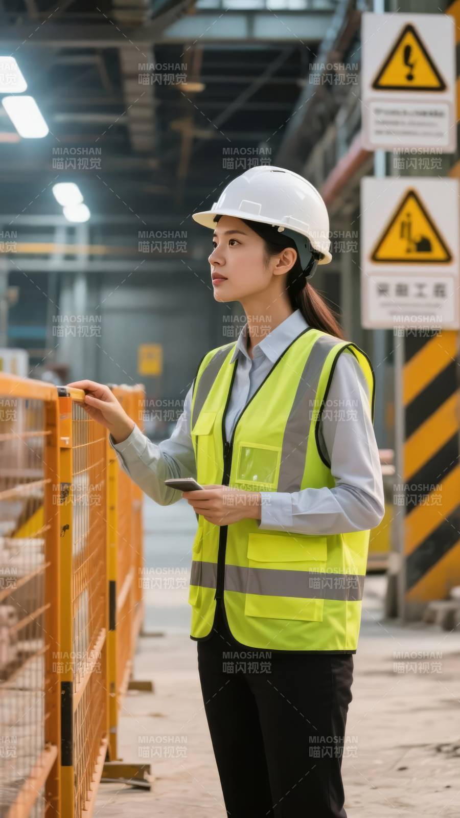 工地女工程师巡检图片