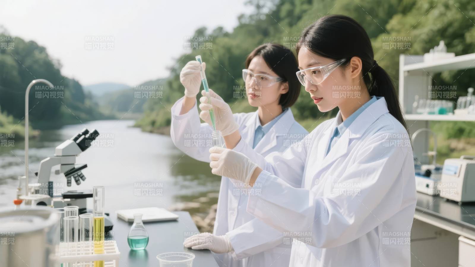 实验室中的科研人员图片