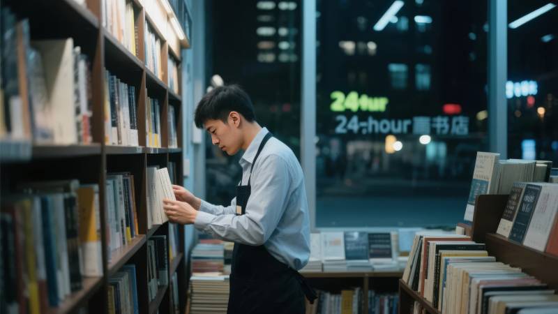 深夜书店的阅读时光图片