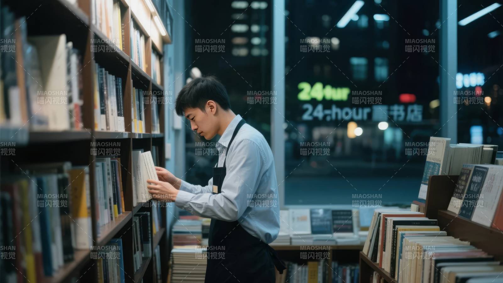 深夜书店的阅读时光图片