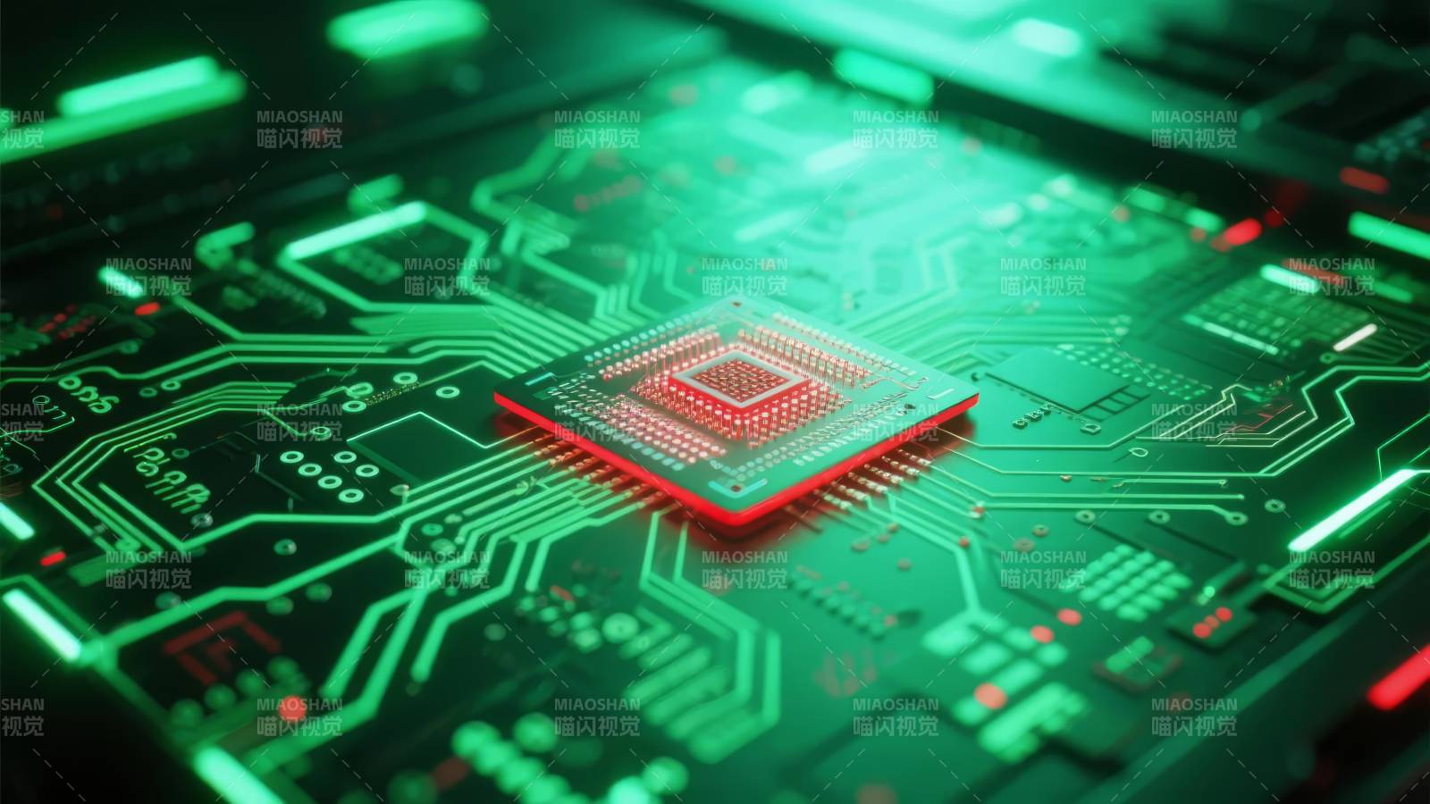 芯片电路板特写图片