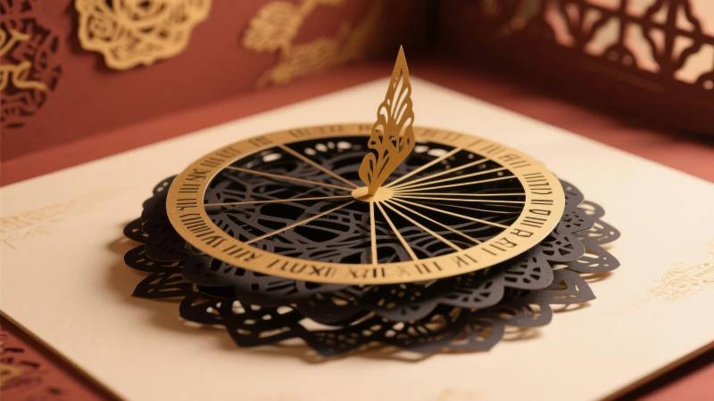 精巧纸艺时钟图片