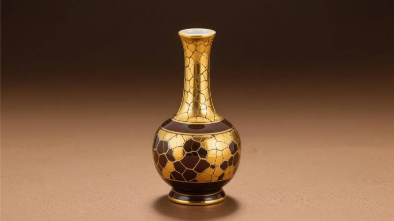 金釉裂纹花瓶图片