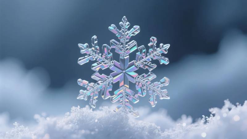 晶莹雪花飘落图片