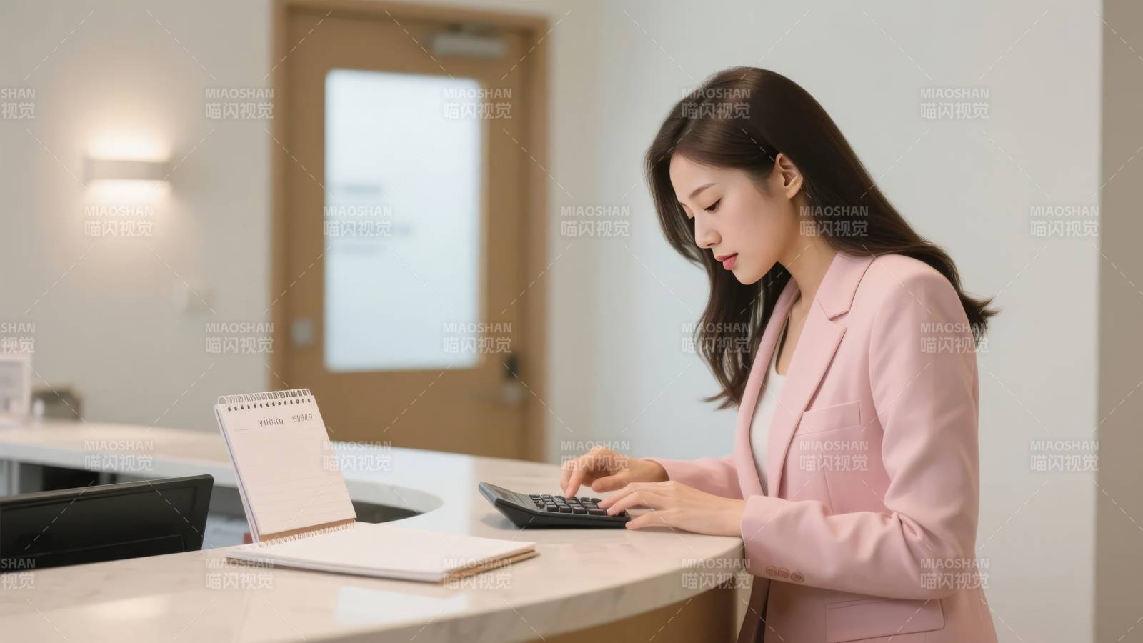 职场女性专注工作图片