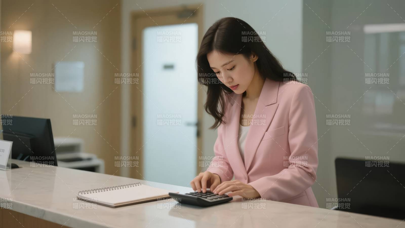 职场女性专注工作图片