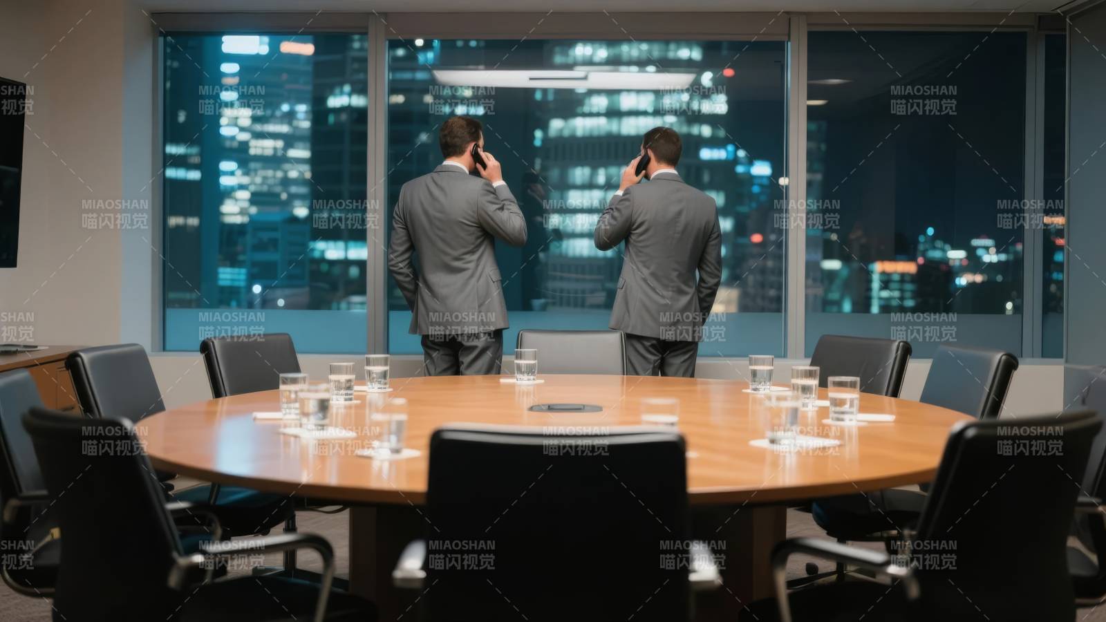 商务会议夜景图片