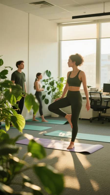 办公室瑜伽时光图片