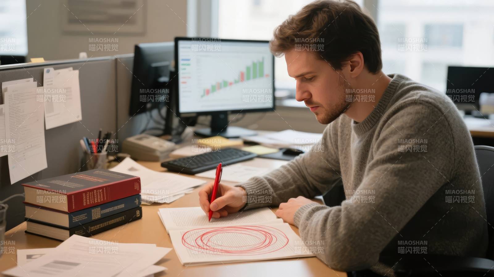 专注工作中的男子图片