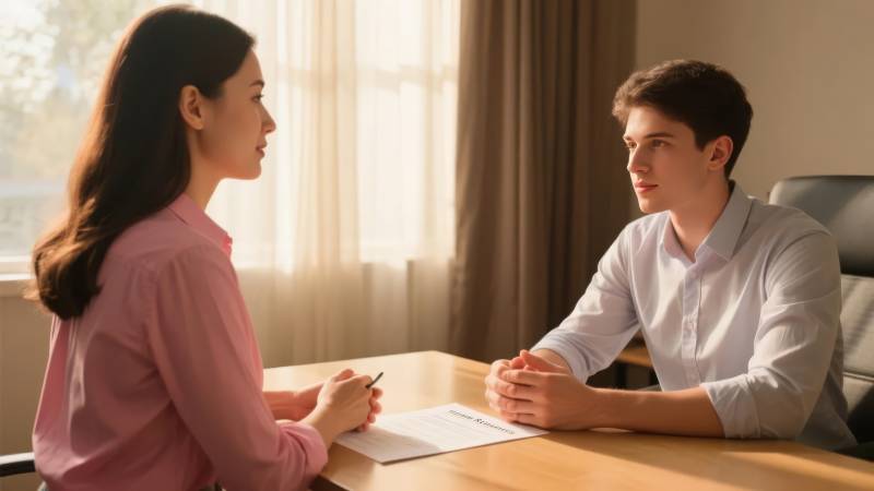 面试场景 专注交流图片