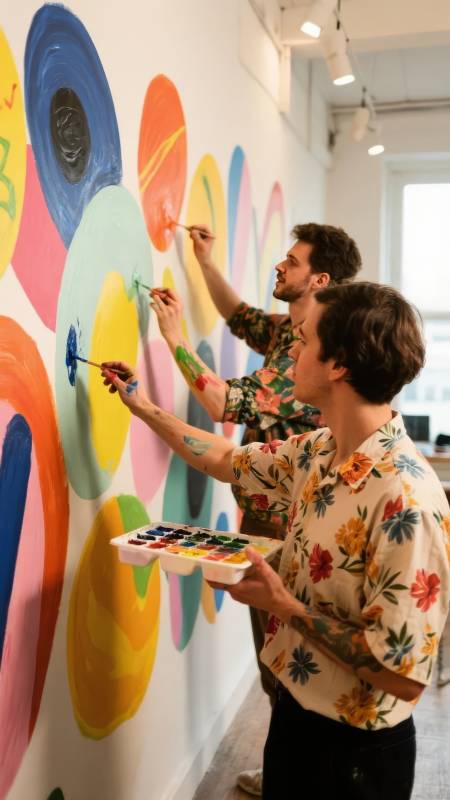 彩绘墙上的艺术创作图片