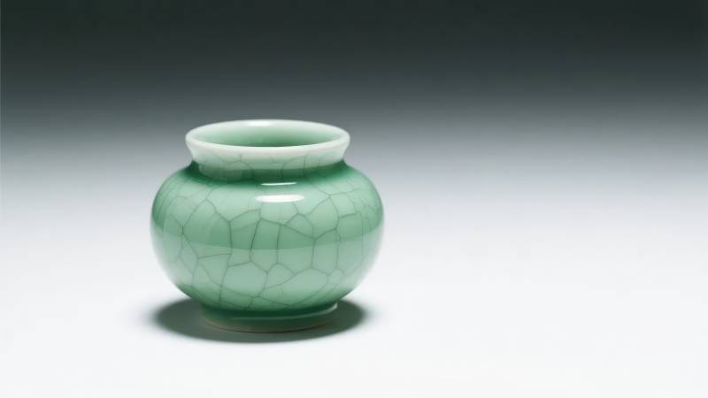青釉开片小罐图片