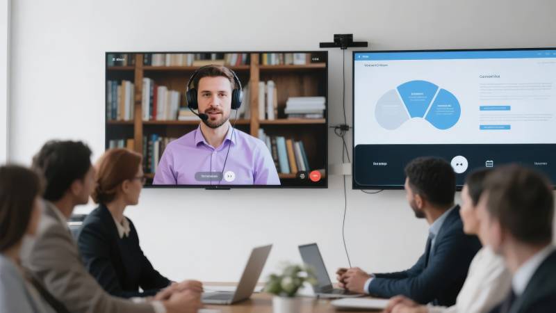 视频会议进行中图片