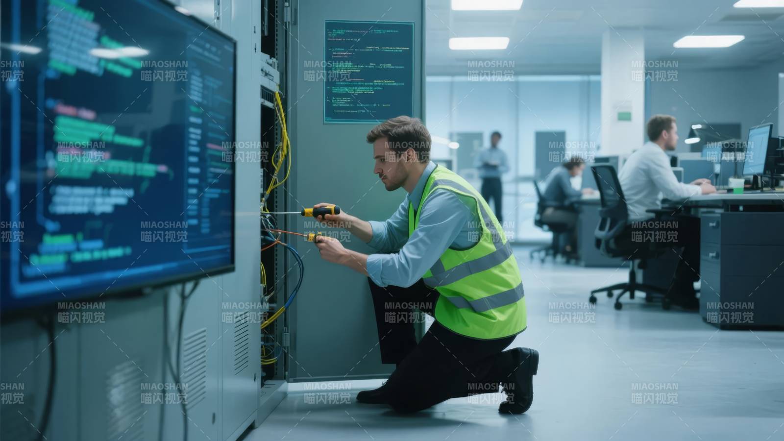 技术人员检修设备图片