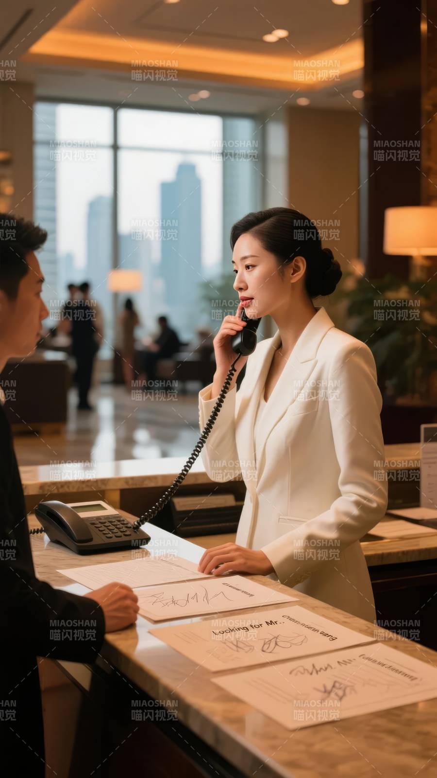 前台接待来电图片