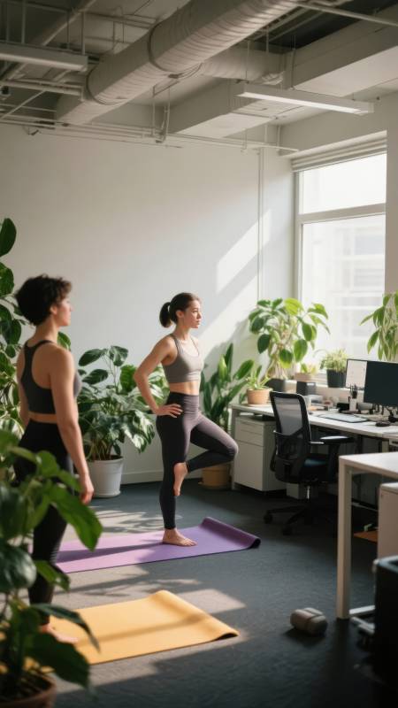 办公室瑜伽时光图片
