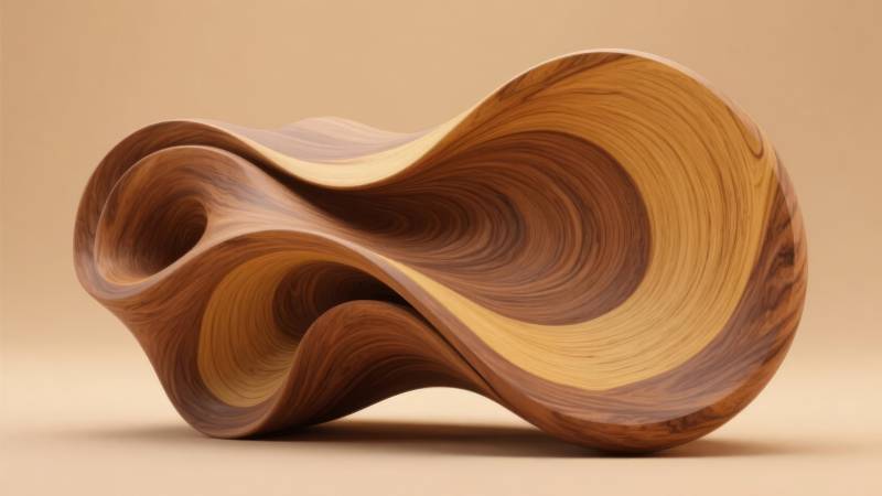 木艺流线雕塑图片